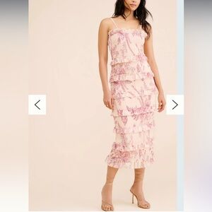 Let Me Be Tiered Floral Smocked Midi Dress